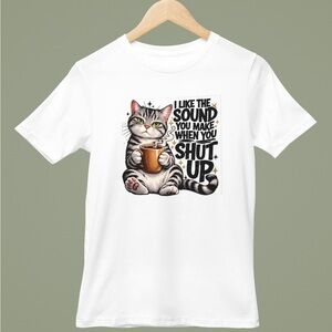 White Cat Graphic Tee - 'I Like The Sound'